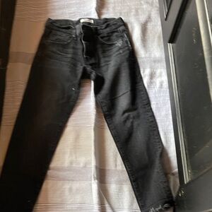 Moussy black denim freyed black jeans.